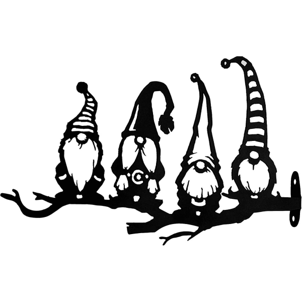 Stål Gnome Dekoration Stål Tomtar Staty Uthålad Trädgårds Gnome Silhuett För Hem Dekoration Trädgård Gräsmatta Utomhus Träd