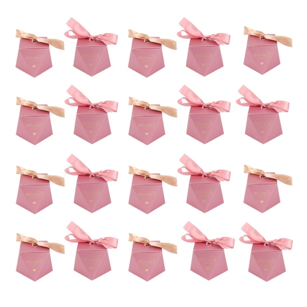 20 stk godteriboks for bryllup i diamantform godteriboks godteripakke (rosa) Rosa 6x6 cm Pink 6x6cm