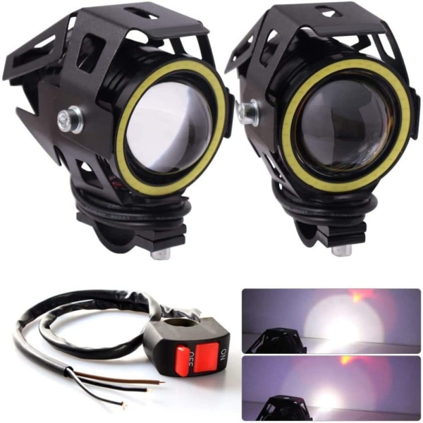 LED-lisävalot Moottoripyörän Sumuvalo Keltainen, U7 Pyöreät Sumuvalot Auto Moottoripyörän Etuvalo 1 Tilaa 12V 24V Universaali LED