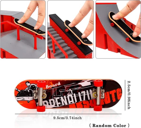 Finger Skateboard Rampe Sæt - Mini Skate Park Sæt Træningstilbehør