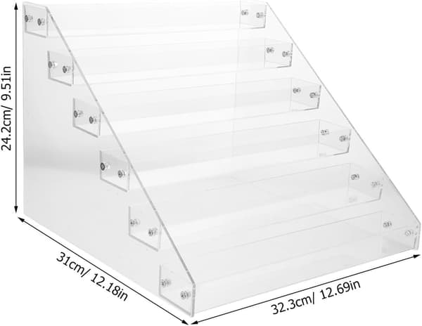6-Tier Acrylic Shelf for Cards, Solid Stable Structure, Versatile Display for Collectible Cards, Multifunctional for Desktop