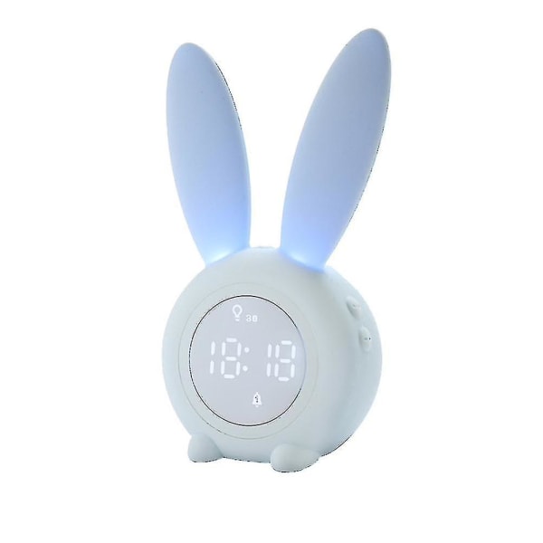 Härlig kaninformad väckarklocka Led enkel elektronisk klocka väckarklocka Sängklocka för hem i sovrummet Blå