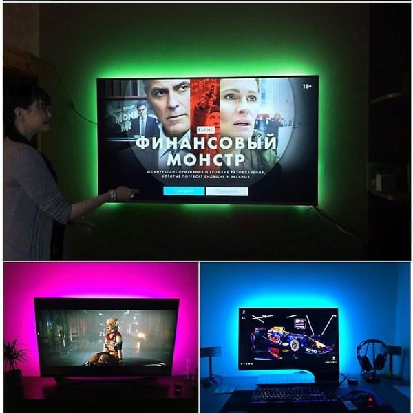 LED-strip för kök - Tejp 24 knappar fjärrkontroll LED för TV-bakgrundsbelysning 1M / Endast varm strip