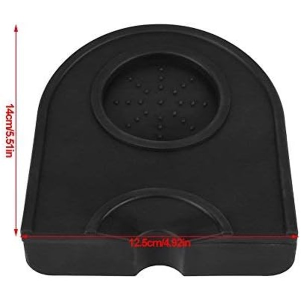 Kaffematte Anti-Slip Multifunktionel Tykkelse Anti-Slip Slidstærk Station Anti-Slip Matte Holder Silikon Espresso Matte (Sort)