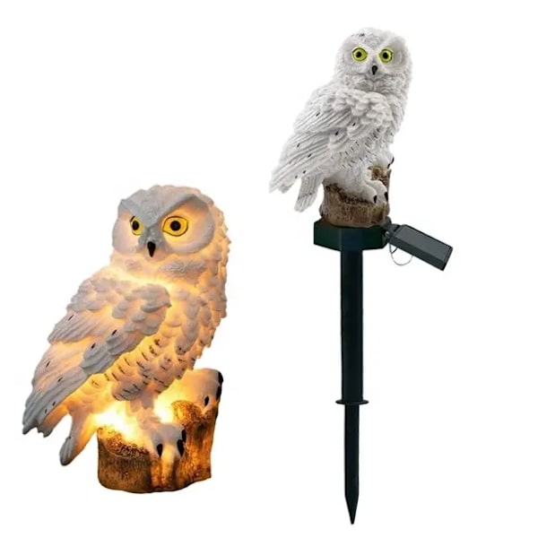 Dazzle Bright Uggla Figur Solcells LED-lampor, Harts Resin Trädgård Vattentäta Dekorationer med Insats för Utomhusgård Stigen Utomhus Gräsmatta Dekoration för att Skrämmas