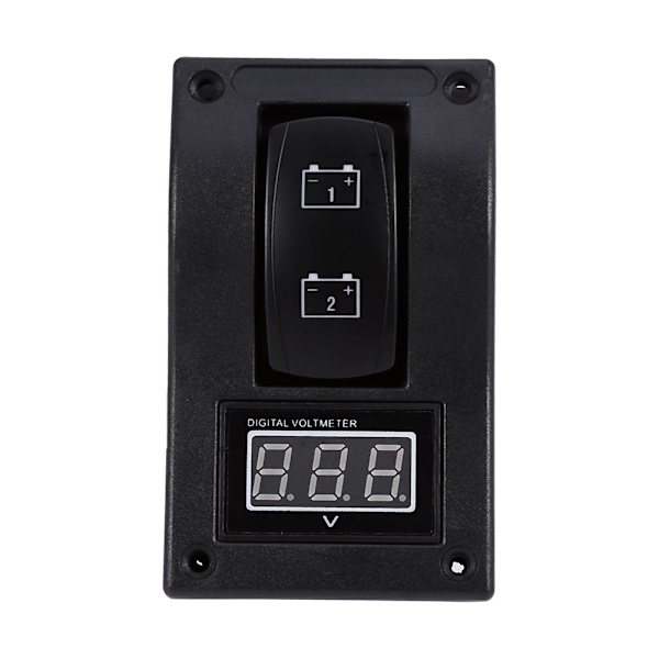 12V DC Marine Boat Voltmeter LED Dual Battery Test Panel Toggle Switch On Off