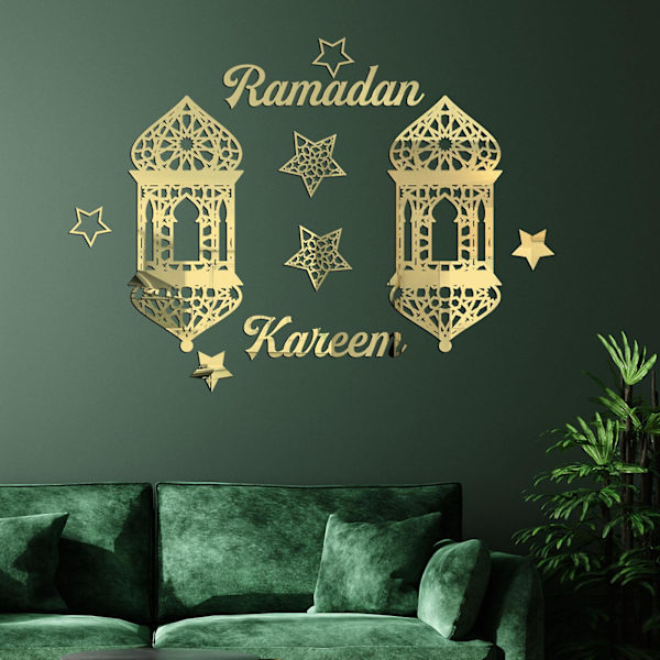 Seinätarra Ramadan Kareem -lyhtytarra Ikkunatarra Koriste Kulta