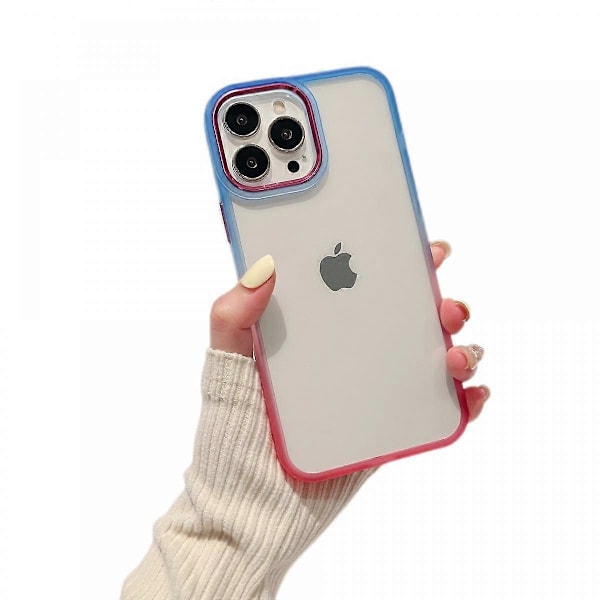 iPhone 13 Case Design, [Non-Yellowing] Shockproof Protective Case Ultra-Thin Case, Blue+Red