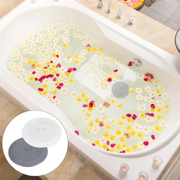 Silikonpropp for badekar, vaskepropp, 15 cm vaskepropp for baderom og vaskerom Universalavløp, Hvit