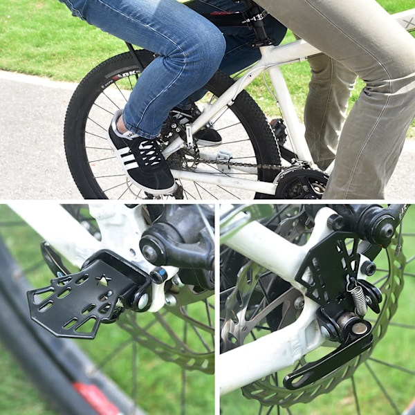 2 stk. Mini cykel bagerste pedaler cykel pløkker foldbar fodstøtte montering stativ til mountainbikes bagerste sædepedal barn børn