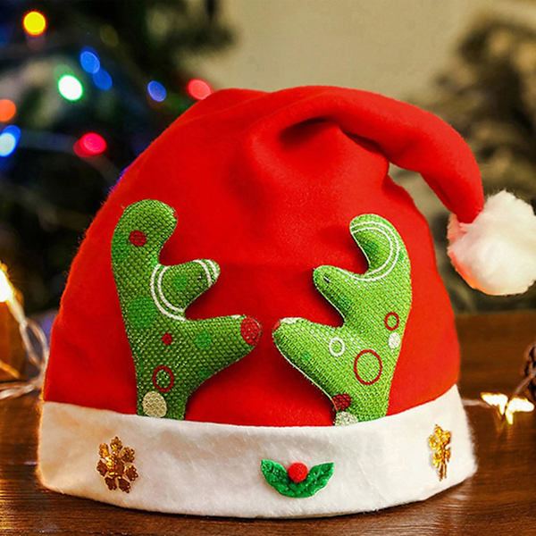 Pludset Julemandshue, Sjove Julehatte Til Børn & Voksne Julehat, Juleferiehat, Unisex Fløjl Klassisk Julemandshue Til Jul Nytår