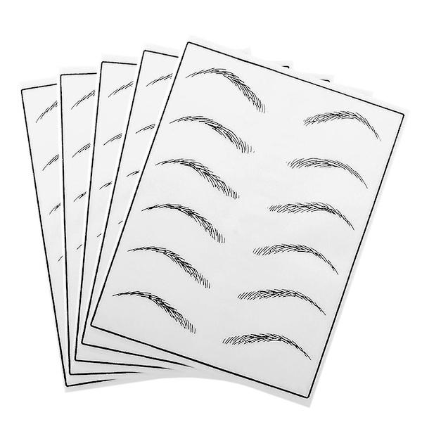 5 Ark Eyebrow Övningshud Tillbehör Eyebrow Träning Hud Eyebrow Övningshud Eye Brow Övningshud Vit