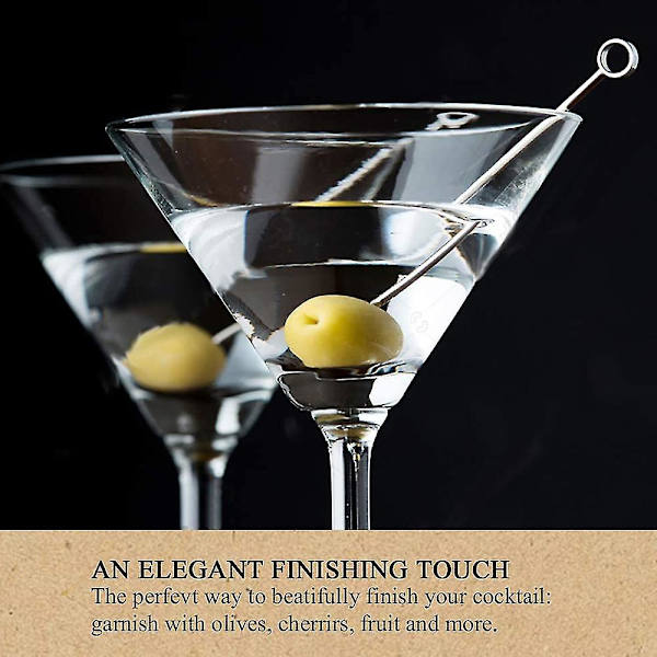 20 stk Cocktailpinner Sett Rustfritt Stål Fruktpinner, Gjenbrukbare