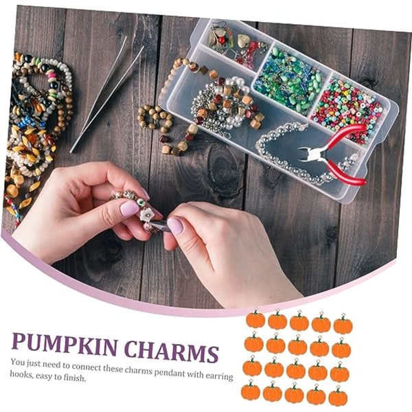 20 stk. Håndlagde Hulegresskar Smykker Tilbehør Juleringe Nøkkelring Halskjede Nøkkelring Tilbehør Jack o Lantern Charm Halloween Charm