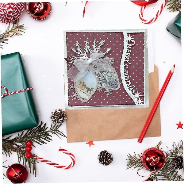 DIY Joulu Sanat Leikkausmuotit, Hyvää Joulua Kirjaimet Leikkausmuotit DIY Pitsi Tähti Joulu Sanat Metalli Leikkausmuotit Scrapbookingillehopea1kpl