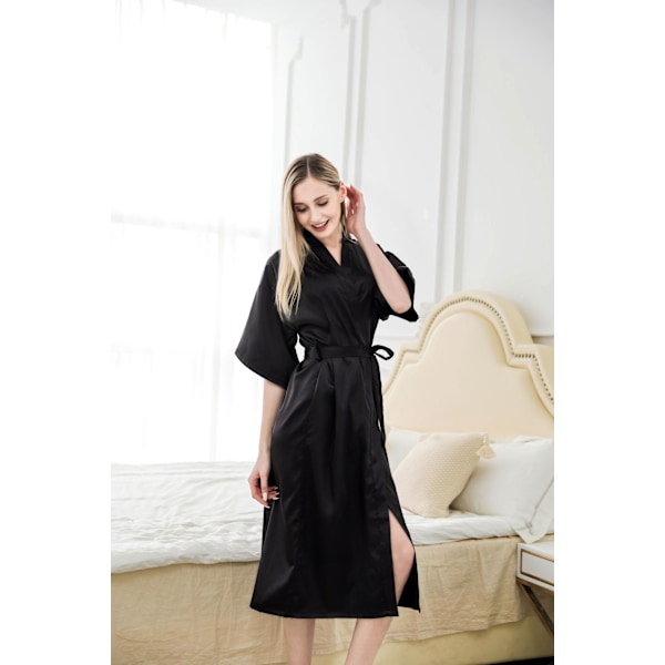 Naisten Kimono-Aamutakit Naisille Pitkät Kimono-Takit Satiini Pitkät Morsiusneitojen Takit, XL