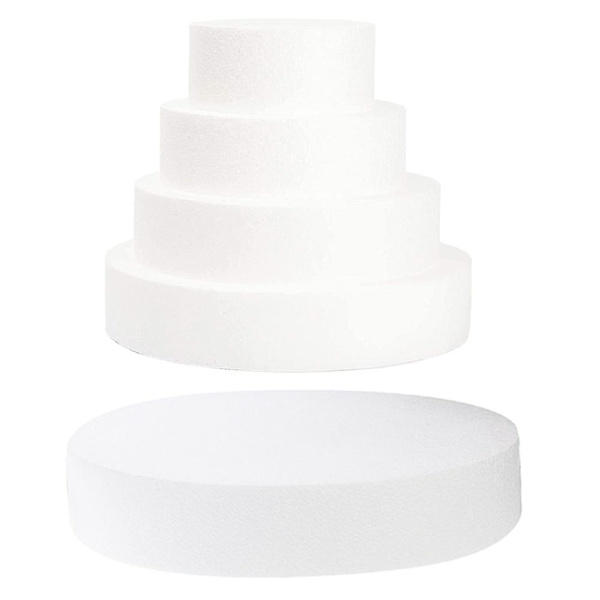 5 st. Bakverkstårta Modell Falsk Tårta Dummy Tårta DIY Träningstårta Modell Återanvändbar Tårta Modell Vit 30X30X5C