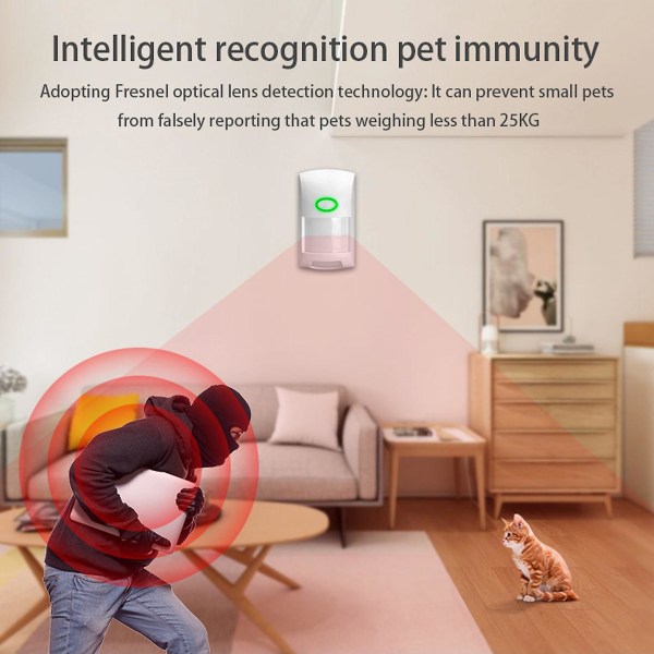 Smart Life For Tuya Smart Wifi Infrarød Detektor Bevægelsessensor Alarm Tuya AppHvid