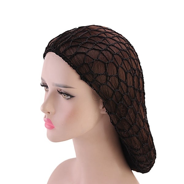 2 stycken Mesh Hair Net Virkade Hårnät Stickad Hatt Virkad Sovhatt - Svart+Röd - Mesh Virkad Hårnät