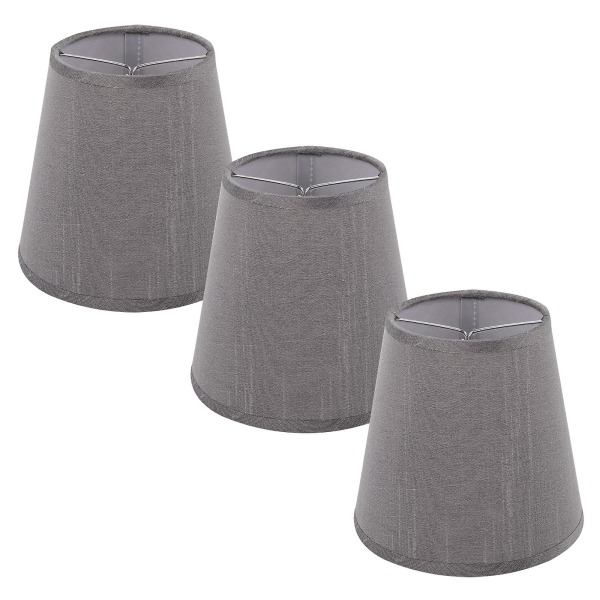 3 stk. Lampskærme Gulvlamper Burlap Lampskærm Lampskærme Lysekroner Lysekronelampe Dæksler Lampskærm Dark Grey 14x13cm