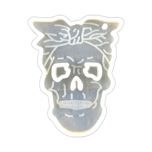 Halloween Skull Nyckelring Resin Form Shiny Skull Face Pendel Form