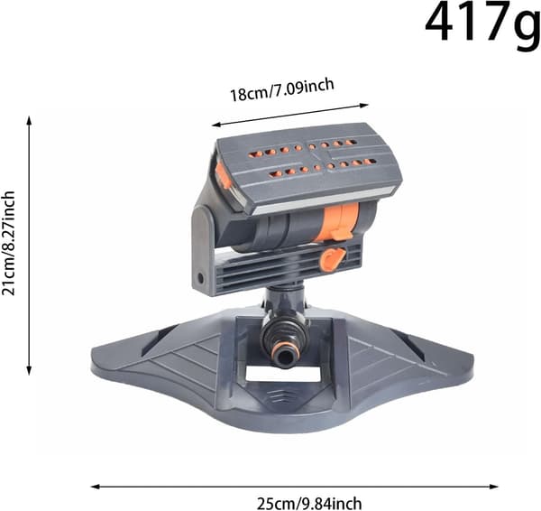 Upgraded Adjustable Oscillating Sprinkler 16 Mini Turbine Sprinklers Wide Coverage for Lawn Garden Irrigation with Quick Connect