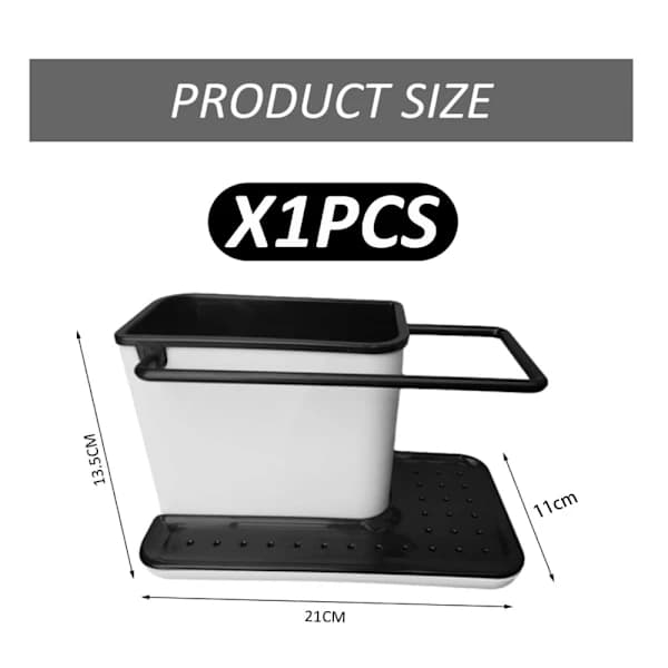 1 pc Kitchen Utensil Storage Box, Kitchen Countertop Organizer, Kitchen Sponge Holder, Cleaning Product Storage Rack and Drain Shelf, Kitchen Accessories