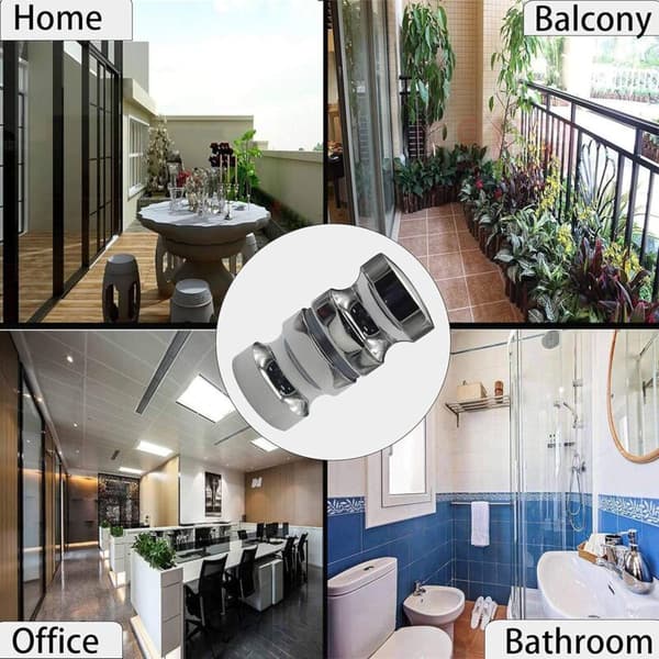 Shower Enclosure Handle Sets, Solid Stainless Steel Bathroom Door Handles for Fluted Glass Doors (Mounting Screws 7.8 x 30 mm)
