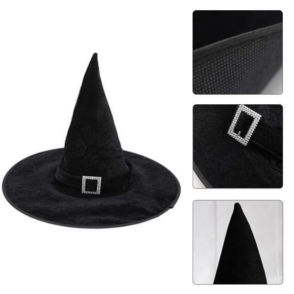 Häxhatt Halloween Påskfest Häxhatt Maskeradfest Trollkarlhatt Rekvisita Hatt Lila