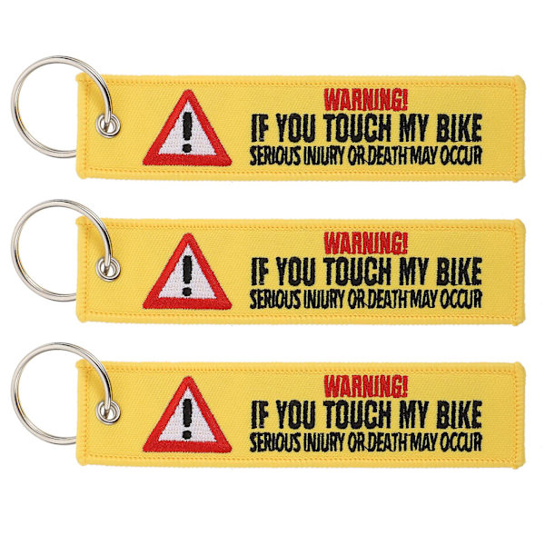 3 stk. Bildel Keychain Advarselsskilt Nøglering Kreativ Taske Vedhæng Nøgleholder Motorcykel Håndtaske H