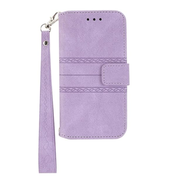 Preget skinnveske for iPhone 15