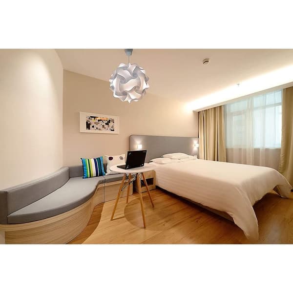 White Ceiling Lamp Ø30 cm – Unbreakable Polypropylene Shade – 60 cm Adjustable Cable – E27 12W LED Bulb Included