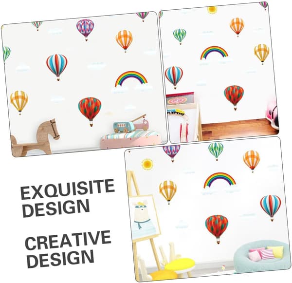 Rainbow Balloon Wall Decal PVC Sticker with Easy to Apply and Remove Features