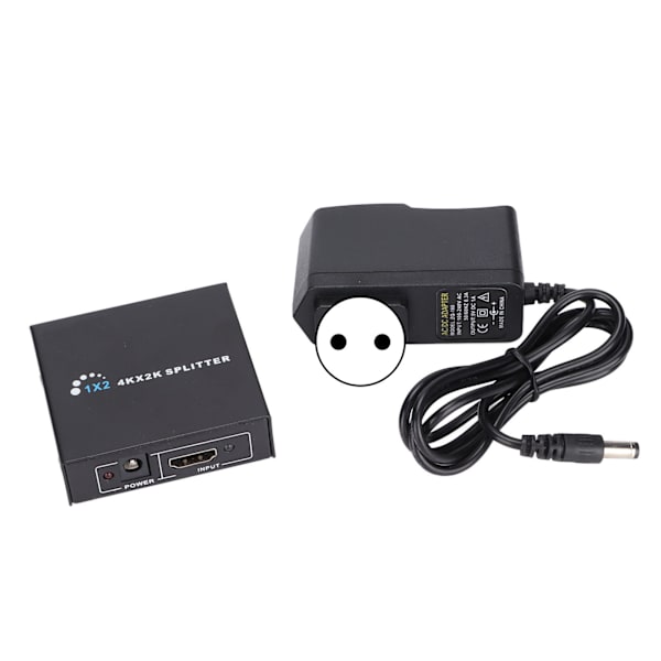 HD Multimedia Interface Splitter 1 in 2 out HD Multimedia Interface Extender for Monitors LCD TVs Computers 100‑240VEU Plug