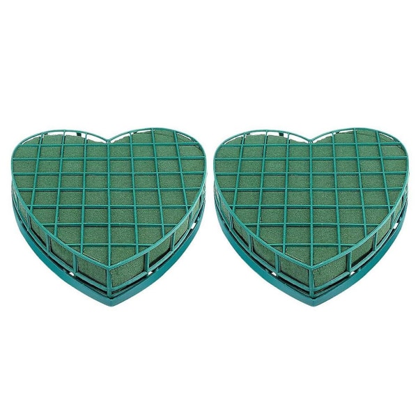 2 stk. Blomsterstativ Bryllup DIY Tørret Blomster Mud Base Tør Styrofoam Blok Hjerte Blomsterhandler Styrofoam Blok Green 20X19CM