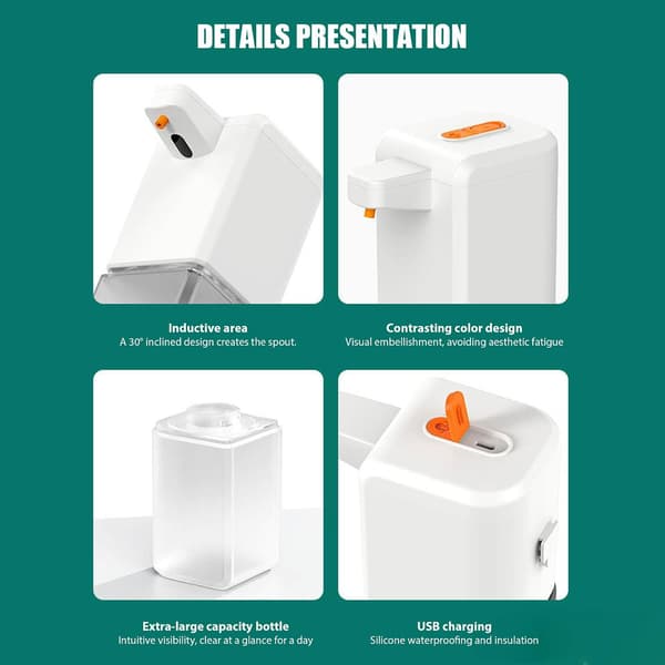 Automatic Remote Foaming Soap Dispenser with Proximity Technology for Bathroom and Kitchen. Wall Mounted. Easy to Use. Automatic Liquid Soap Dispenser.