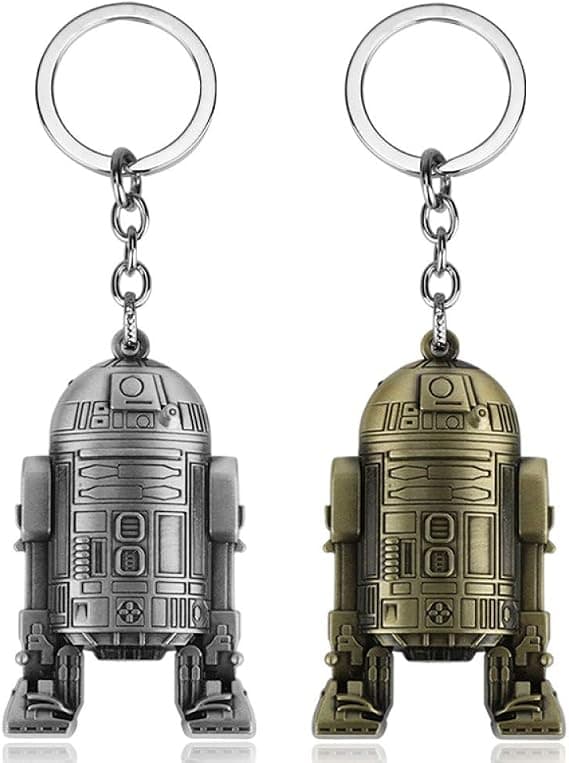 Star Wars R2-D2 Nyckelring i Borstat Silver med Robotgravyr