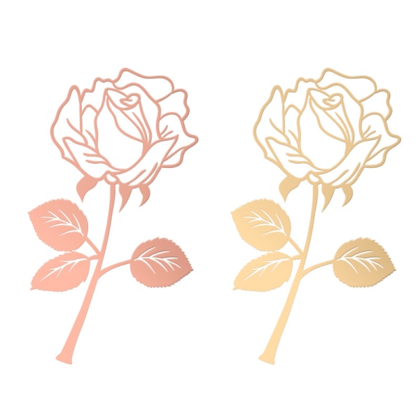 DIY kreative rose blomst bokmerker rose gull + gull 2 ​​stk