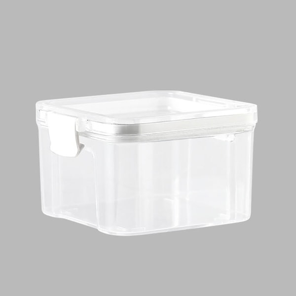Plastikbeholder til opbevaring af mad, mini firkantet, transparent, med lufttæt låg