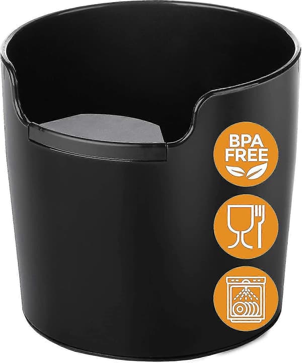 Knockbox med forbedret håndtering - Innovative espressotilbehør - Kaffeslagskasse Espresso, Sort - Espressomaskinetilbehør - Knockbox til Esp