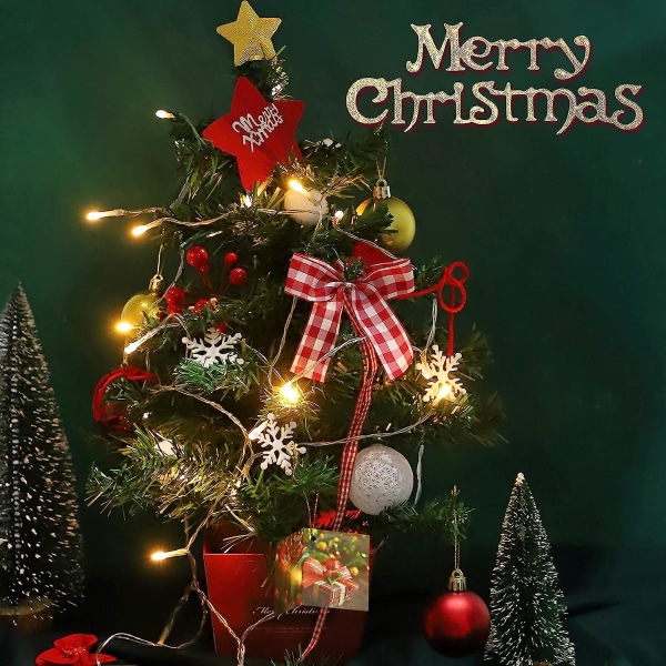 Keinotekoinen joulukuusi Led-valoilla 45cm Pieni joulukuusipöytä Joulukuusi Pieni joulukuusi pohjalla ja koristeilla Joulukoristeet