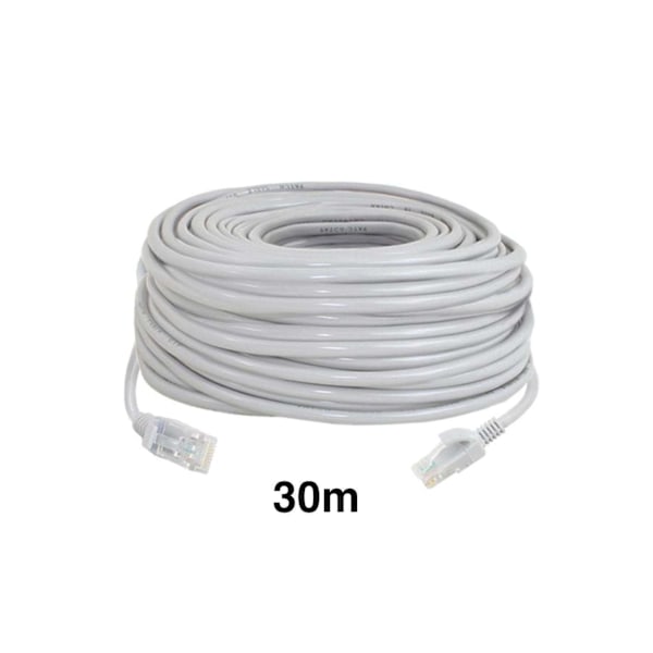 30m - Netværkskabel - Cat5e - Internetkabel Grey grå