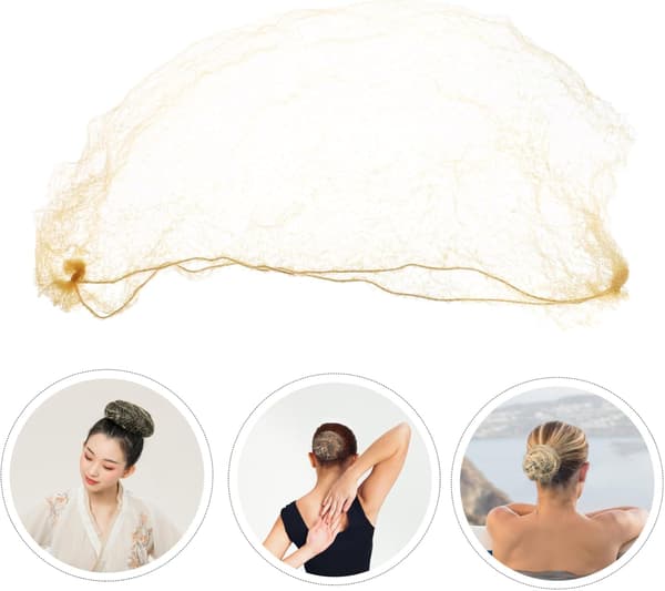 60 stk. hårrullenetposer Usynlige netboller til balletdanspiger Kvinder Tilbehør Styling Hårnet