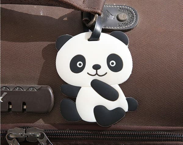 (Panda 4 stk), Koffertbagasjelapper, Panda Koffert Reise-ID-lapp