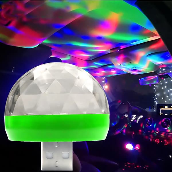 Mini bærbar USB krystallkulelampe LED fargerik effekt lydkontroll scenelys hjemmedekorasjon