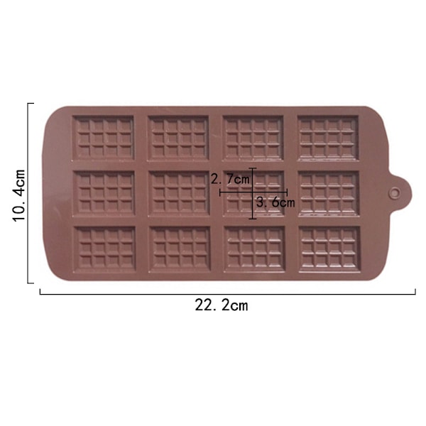 Silikonformar för chokladvåfflor, 2 st 12-håls små chokladformar, non-stick, återanvändbara, DIY-bakform