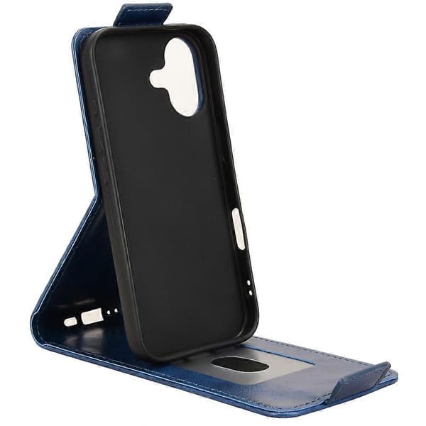 TKdaddy Til iPhone 17 Stand Etui Magnetisk Lukning Lodret Flip Læder Telefoncover med Kortholder Mørkeblå