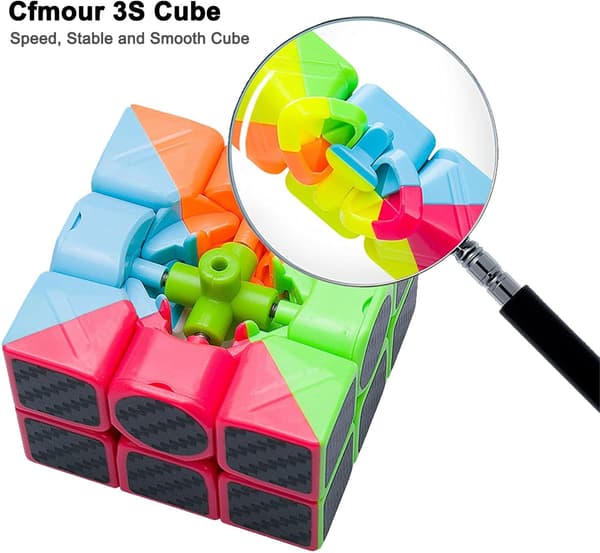 Speed Cube 3x3 - Hiilikuitutarra 3x3 Magic Cube Nopea Sileä