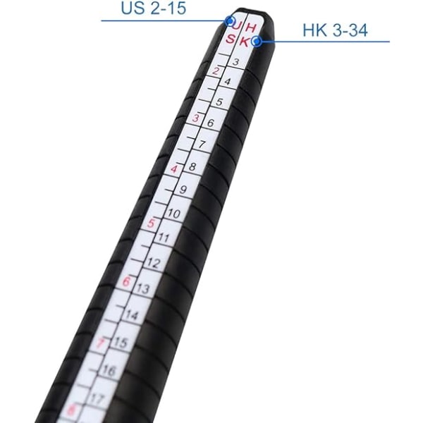 Rengaskoon mittaustyökalu US 2-15 / HK 3-34, puolikokoiset mitat, rengassarja mukana.