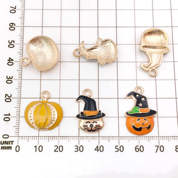 30 stykker Halloween charms til smykker fremstilling af emalje charms Græskar spøgelse flagermus legering charms til DIY Armbånd halskæde Pend